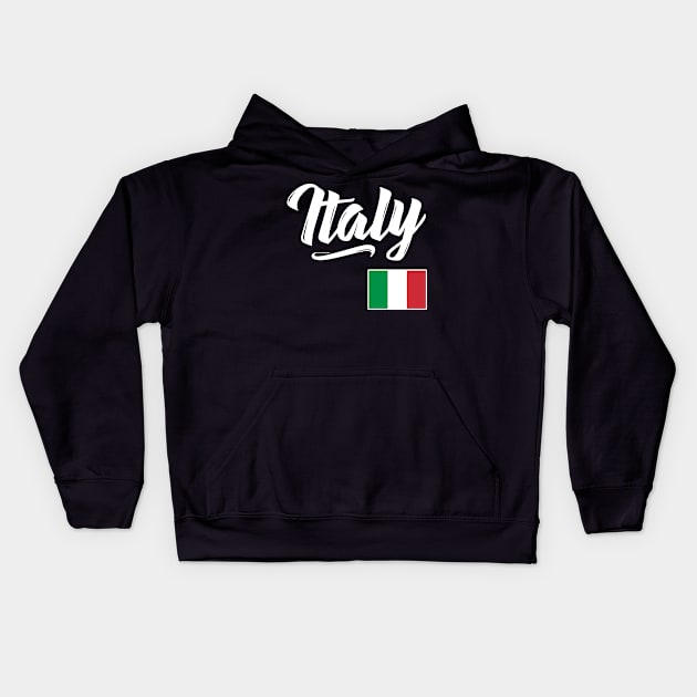 Italy Flag Italia Italian Italiano Kids Hoodie by E